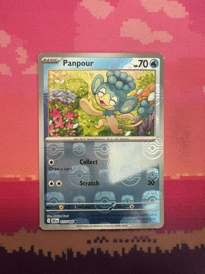 Pokemon Card Panpour Reverse Holo Black Bolt Masterball 017/086 Near Mint
