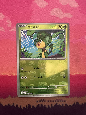 Pokemon Card Pansage Masterball Black Bolt 004/086 Near Mint