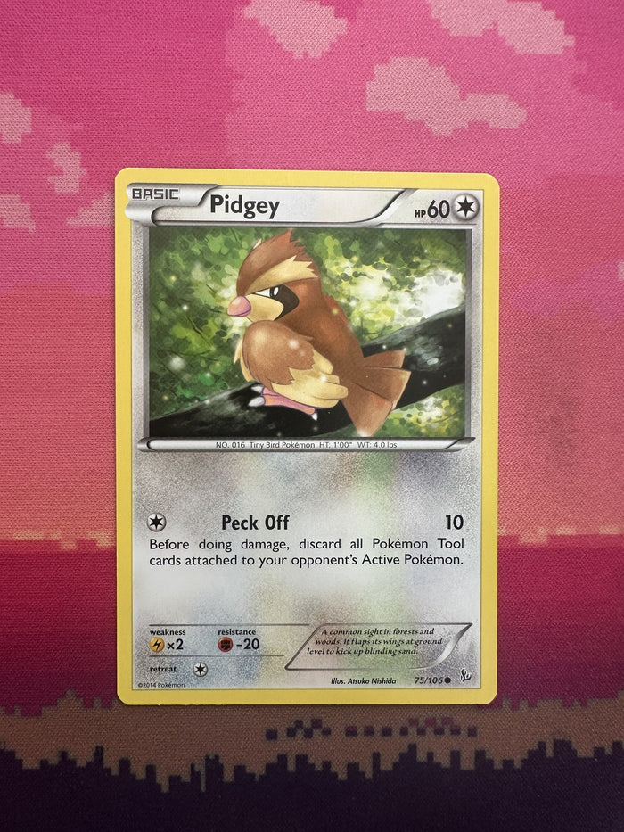 Pokemon Card Pidgey Flashfire Common 75/106 Near Mint