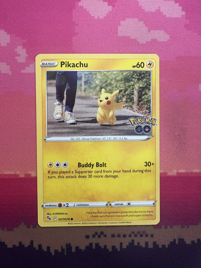 Pokemon Card Pikachu Pokemon GO Common 027/078 Near Mint
