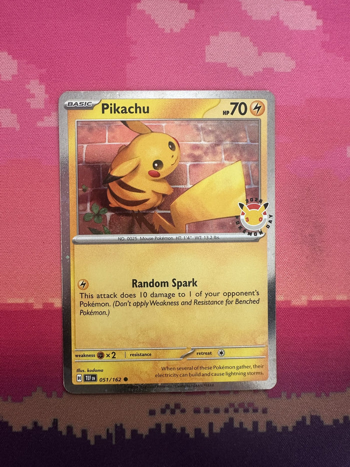 Pokemon Card Pikachu Temporal Forces Pokemon Day 2026 Stamp Cosmo 051/162 NM