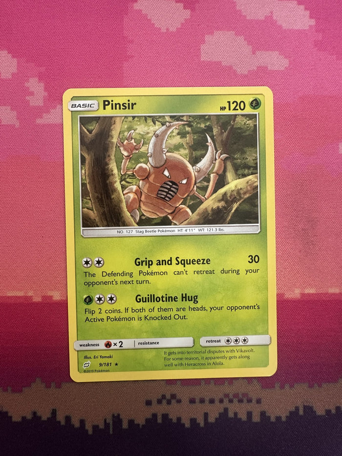 Pokemon Card Pinsir Team Up Rare 9/181 Near Mint
