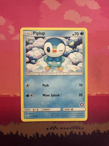 Pokemon Card Piplup Ultra Prism Common 32/156 Near Mint