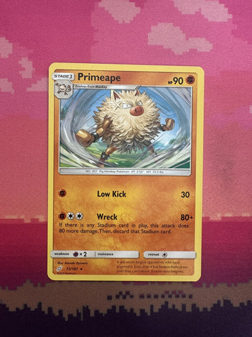 Pokemon Card Primeape Team Up Rare 72/181 Near Mint