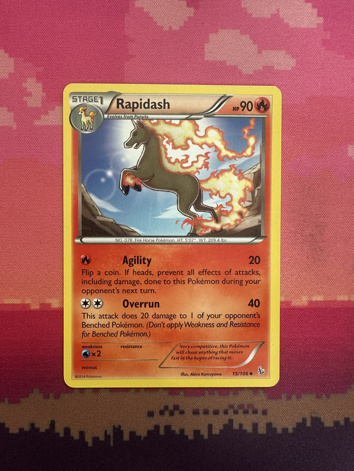 Pokemon Card Rapidash XY Uncommon 15/106 Near Mint