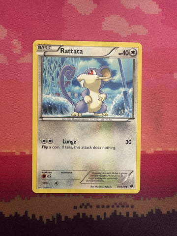 Pokemon Card Rattata Reverse Holo Plasma Freeze 87/116 Near Mint