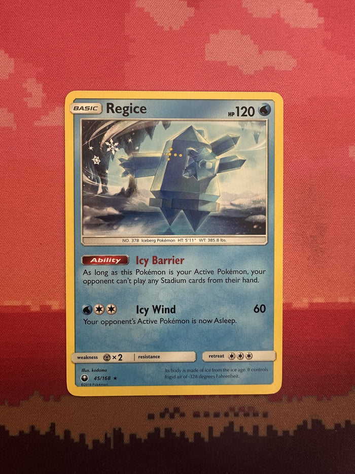 Pokemon Card Regice Celestial Storm Rare 45/168 Near Mint