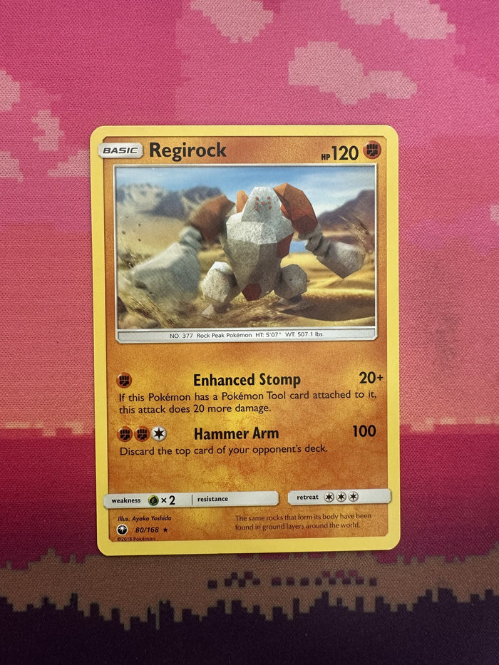 Pokemon Card Regirock Lost Thunder Rare 80/168 Near Mint