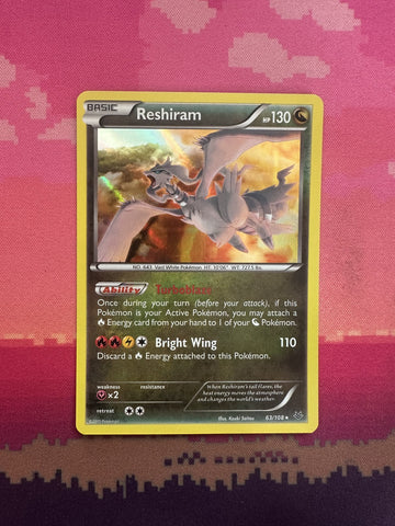 Pokemon Card Reshiram Holo Roaring Skies Rare 63/108 Near Mint