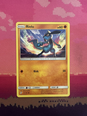 Pokemon Card Riolu Cosmic Eclipse Common 116/236 Near Mint