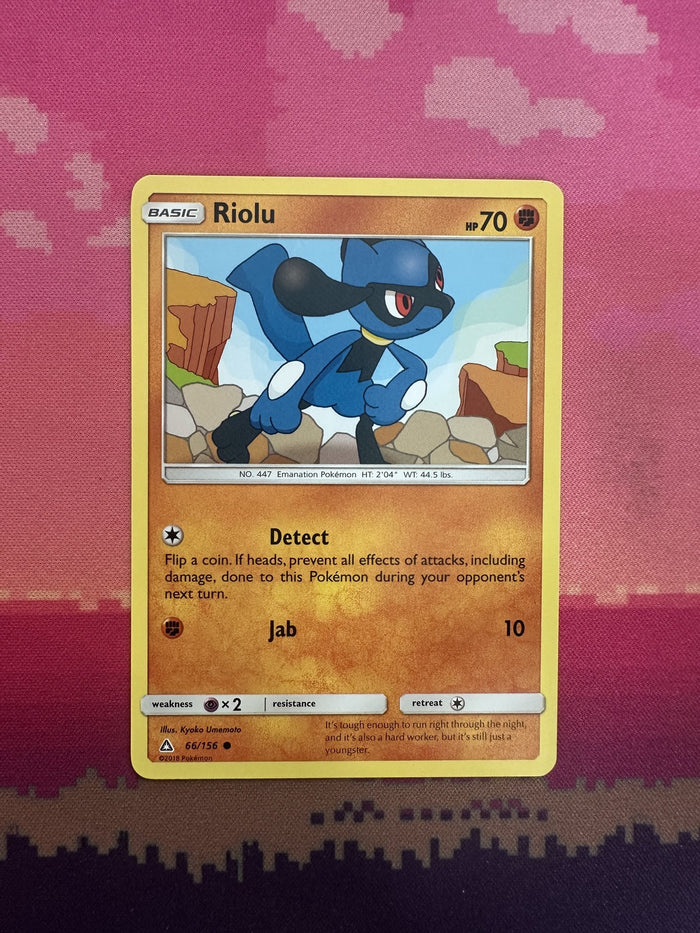 Pokemon Card Riolu Ultra Prism Common 66/156 Near Mint