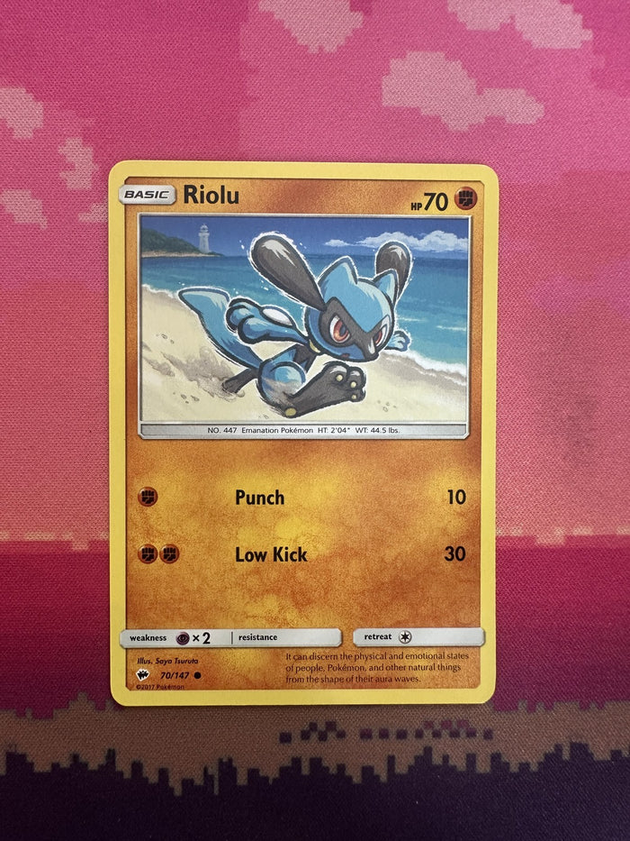 Pokemon Card Riolu Burning Shadows Common 70/147 Near Mint