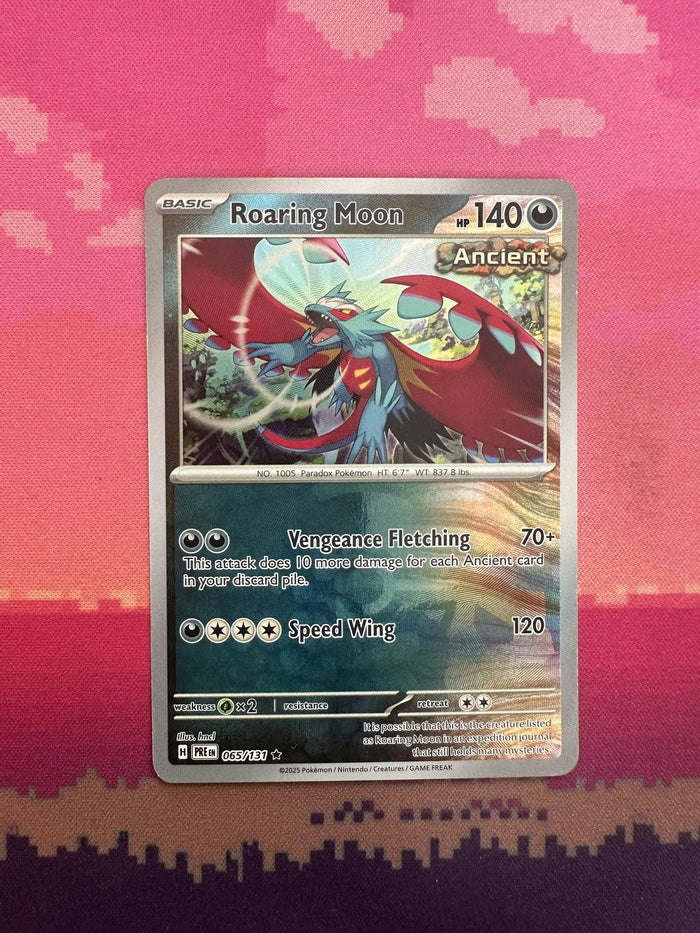 Pokemon Card Roaring Moon Holo Prismatic Evolutions Pokeball 065/131 Near Mint