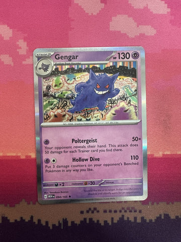 Pokemon Card Gengar Holo Pokemon 151 Rare 094/165 Near Mint