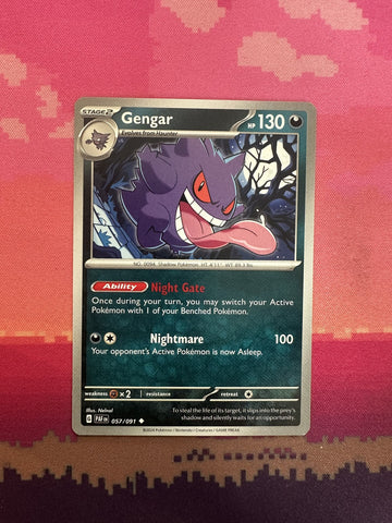 Pokemon Card Gengar Paldean Fates Uncommon 057/091 Near Mint