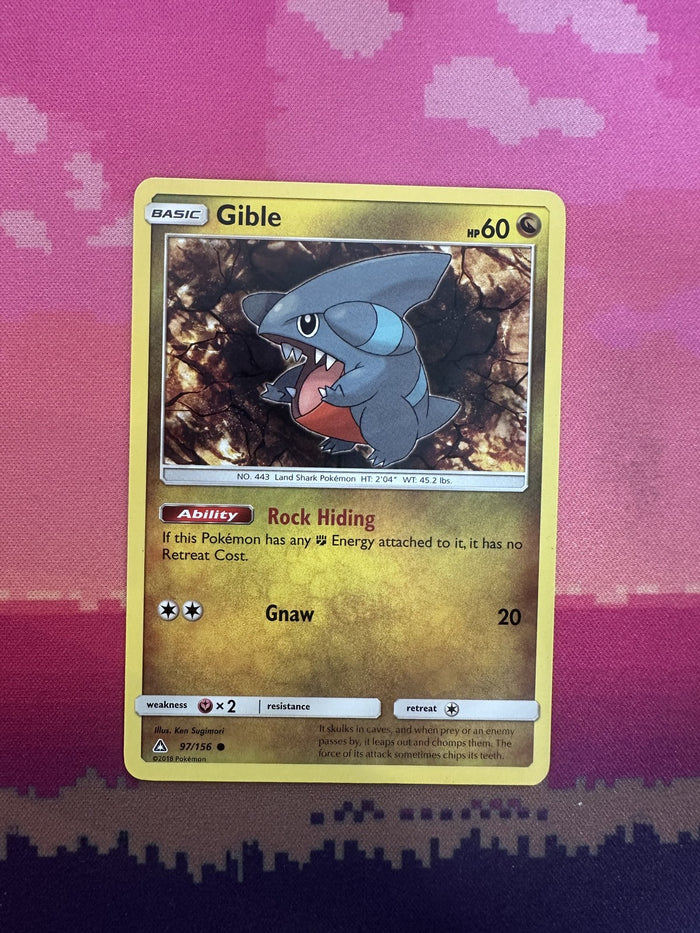 Pokemon Card Gible Ultra Prism Common 97/156 Near Mint