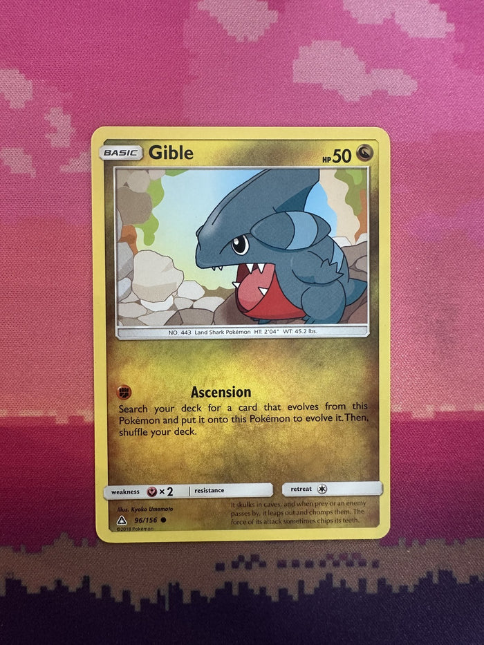 Pokemon Card Gible Ultra Prism Common 96/156 Near Mint
