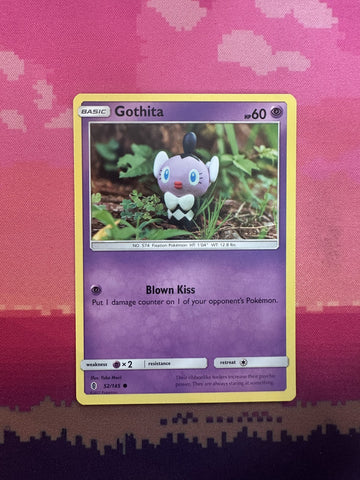 Pokemon Card Gothita Sun & Moon Common 52/145 Near Mint