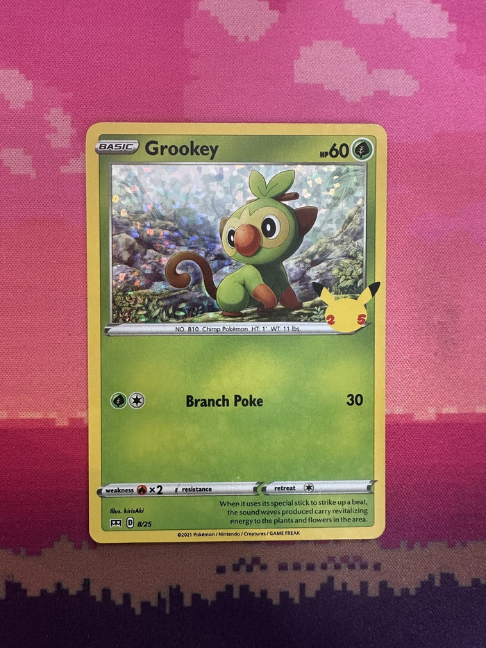 Pokemon Card Grookey Holo Celebrations Rare 8/25 Near Mint