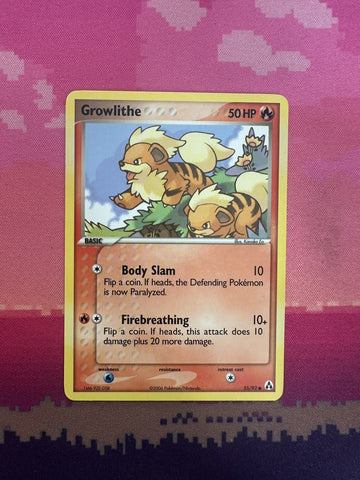 Pokemon Card Growlithe EX Legend Maker Common 55/92 Near Mint