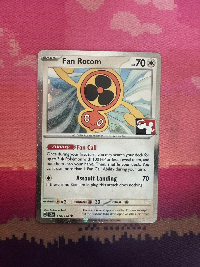 Pokemon Card Fan Rotom Stellar Crown Cosmo Holo Prize 118/142 Near Mint