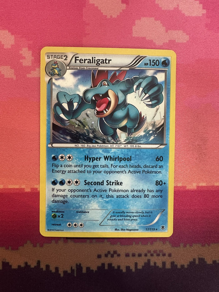 Pokemon Card Feraligatr Cosmo Holo Phantom Forces Rare 17/119 Near Mint