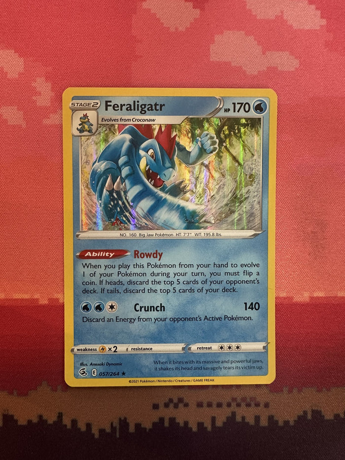 Pokemon Card Feraligatr Holo Fusion Strike Rare 057/264 Near Mint