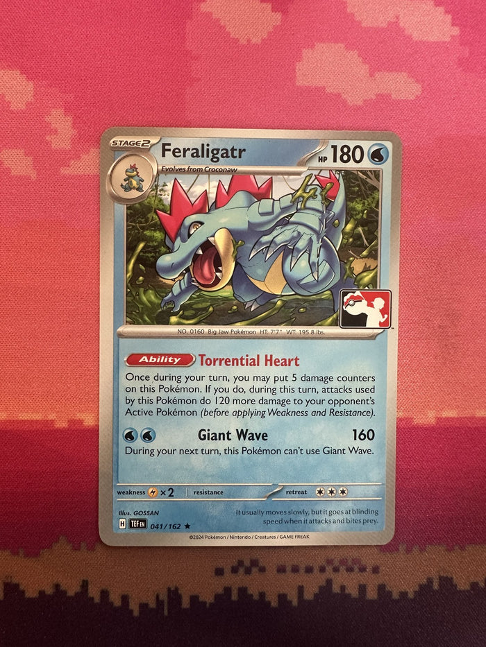 Pokemon Card Feraligatr Prize Pack Rare 041/162 Near Mint