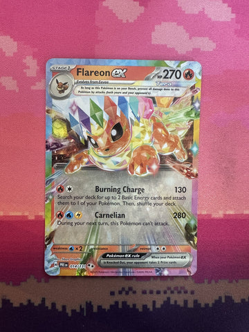 Pokemon Card Flareon ex Prismatic Evolutions Double Rare 014/131 Near Mint