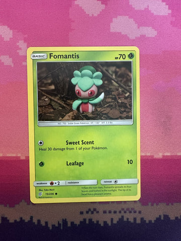 Pokemon Card Fomantis Cosmic Eclipse Common 15/236 Near Mint