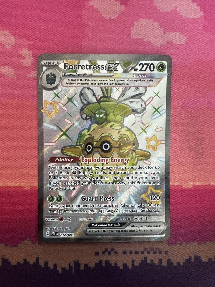 Pokemon Card Forretress ex Paldean Fates Shiny Ultra Rare 212/091 Near Mint
