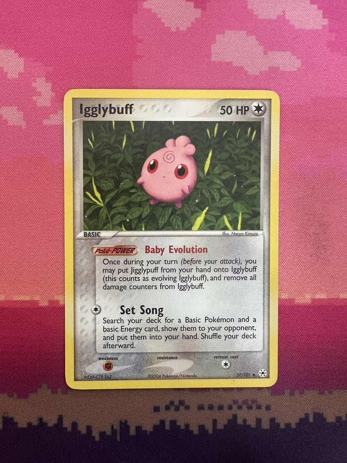 Pokemon Card Igglybuff EX Hidden Legends Common 37/101 Near Mint