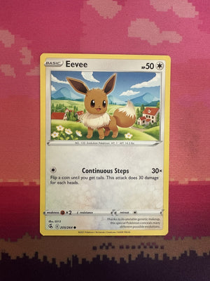 Pokemon Card Eevee Fusion Strike Common 205/264 Near Mint