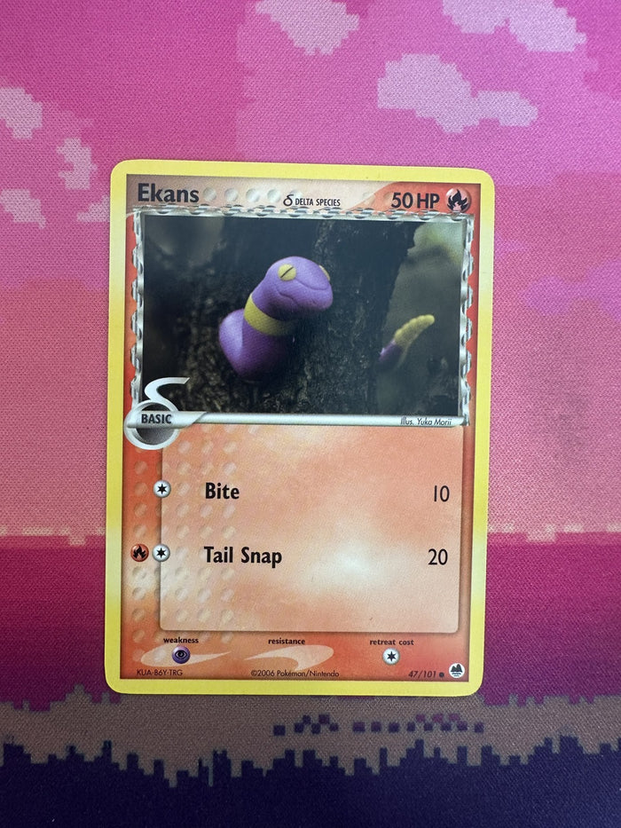 Pokemon Card Ekans Delta EX Dragon Frontiers Common 47/101 Near Mint
