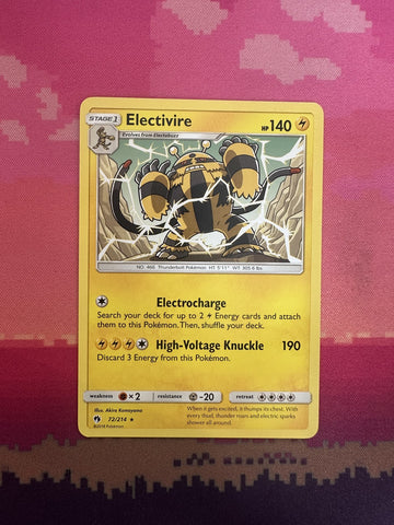 Pokemon Card Electivire Lost Thunder Rare 72/214 Near Mint