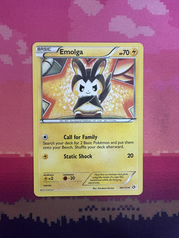Pokemon Card Emolga Legendary Treasures Uncommon 49/113 Near Mint