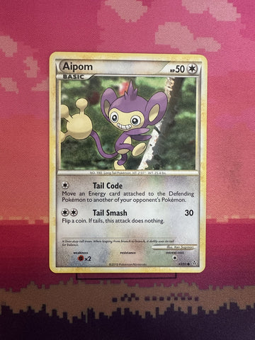 Pokemon Card Aipom HGSS Unleashed Common 43/95 Near Mint