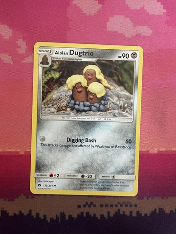 Pokemon Card Alolan Dugtrio Lost Thunder Uncommon 123/214 Near Mint