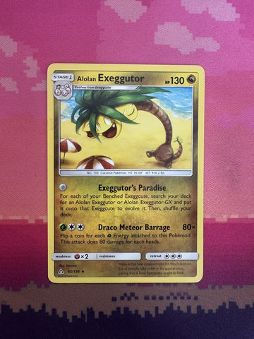 Pokemon Card Alolan Exeggutor Ultra Prism Rare 95/156 Near Mint