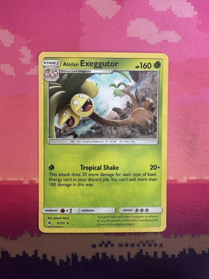 Pokemon Card Alolan Exeggutor Forbidden Light Rare 2/131 Near Mint