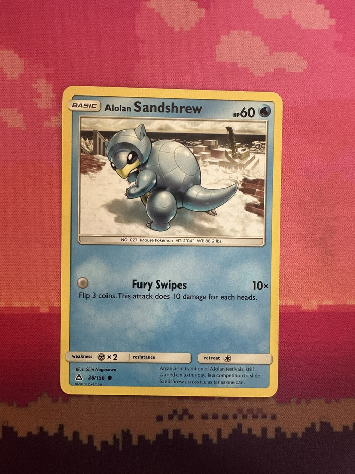 Pokemon Card Alolan Sandshrew Ultra Prism Common 28/156 Near Mint