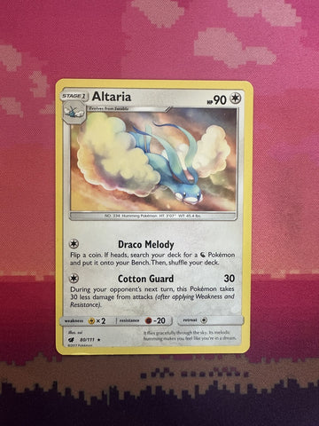 Pokemon Card Altaria Crimson Invasion Rare 80/111 Near Mint