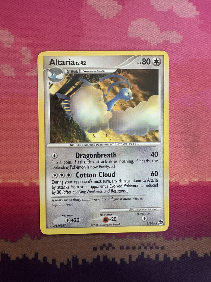 Pokemon Card Altaria Holo Great Encounters Rare 12/106 Near Mint