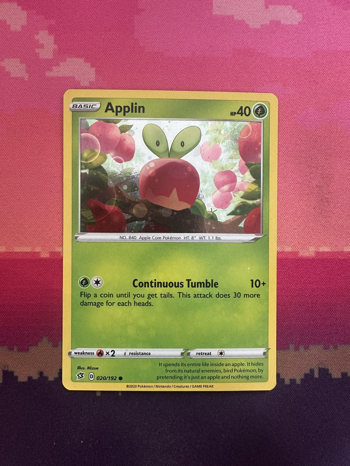 Pokemon Card Applin Rebel Clash Cosmo Holo 020/192 Near Mint