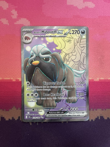 Pokemon Card Arven's Mabosstiff ex Destined Rivals Ultra Rare 218/182 Near Mint