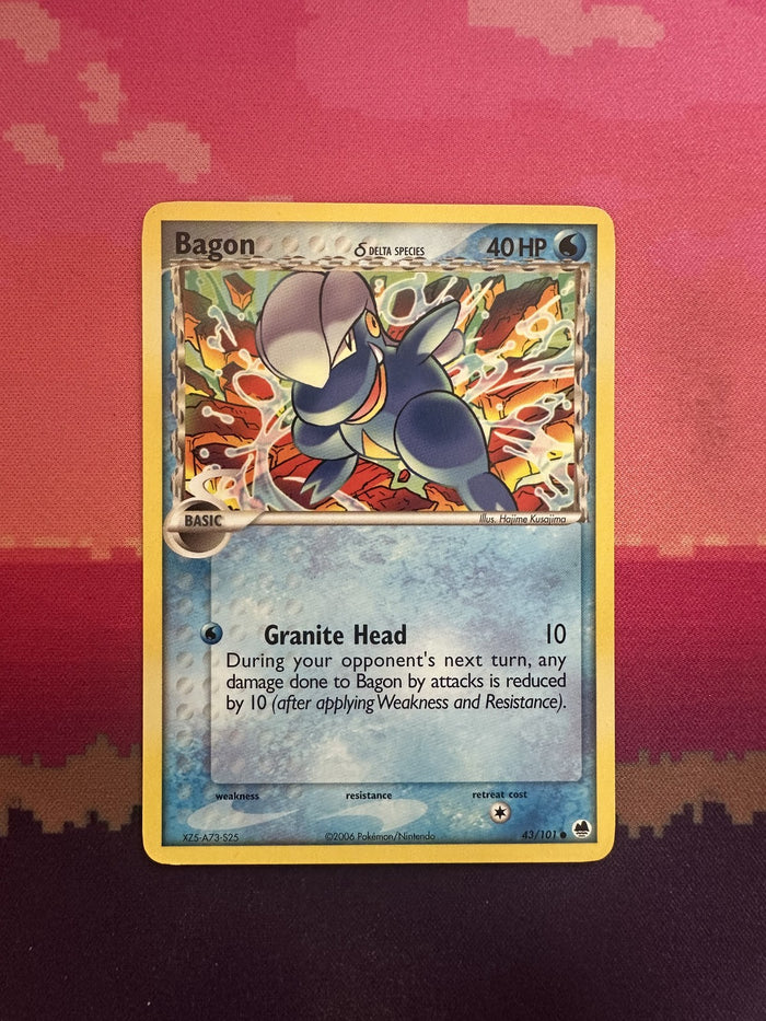 Pokemon Card Bagon Delta EX Dragon Frontiers Common 43/101 Near Mint