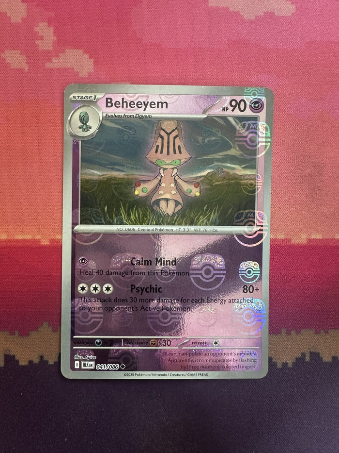 Pokemon Card Beheeyem Masterball Black Bolt 041/086 Near Mint