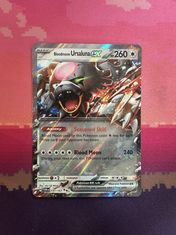 Pokemon Card Bloodmoon Ursaluna ex Twilight Masquerade Double Rare 141/167 NM