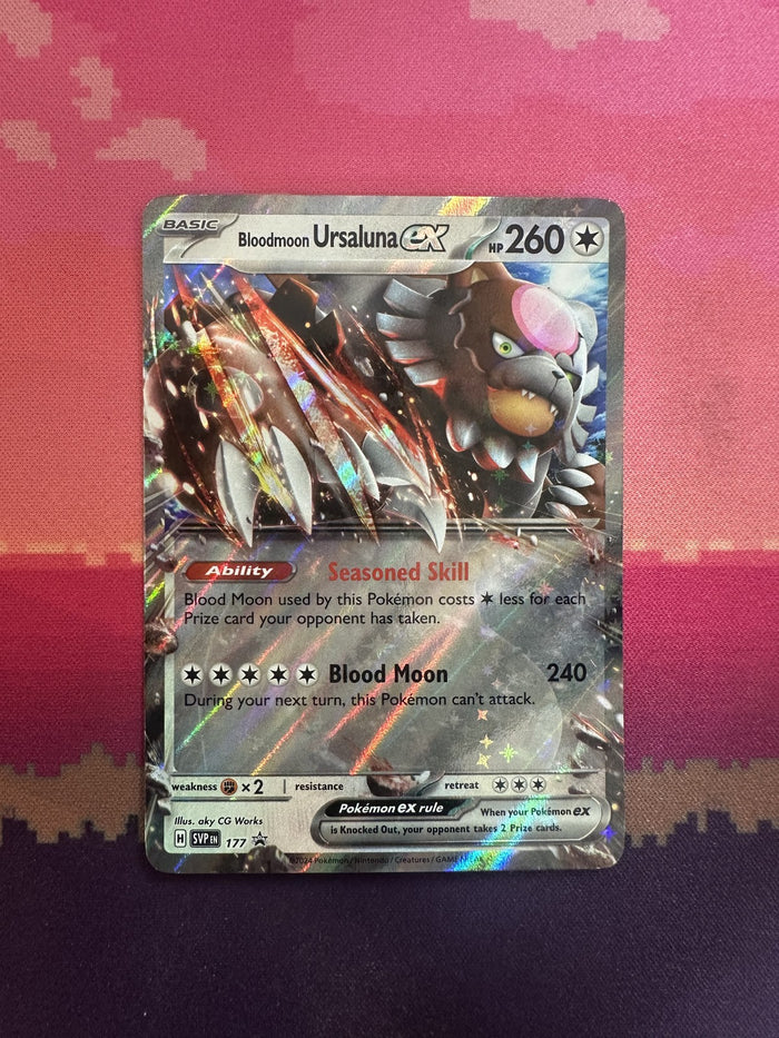 Pokemon Card Bloodmoon Ursaluna ex Scarlet & Violet Promo 177 Near Mint