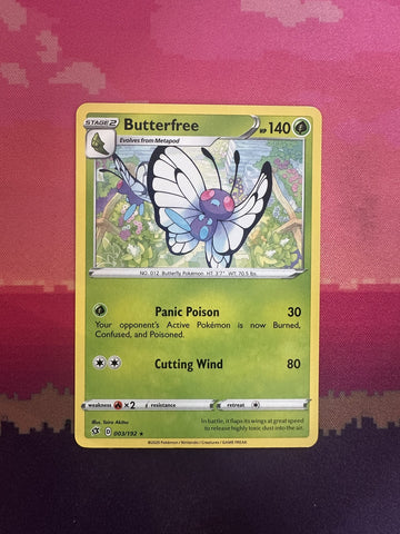 Pokemon Card Butterfree Rebel Clash Rare 003/192 Near Mint